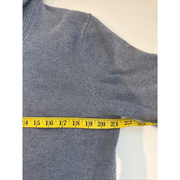 Banana Republic 100% Extra Fine Merino Wool Shawl Collar Sweater Blue Medium - Picture 8 of 9